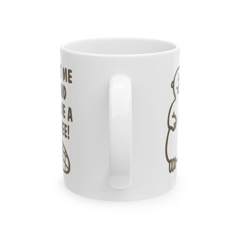 Load image into Gallery viewer, Eat Me Save Tree Beaver Mug
