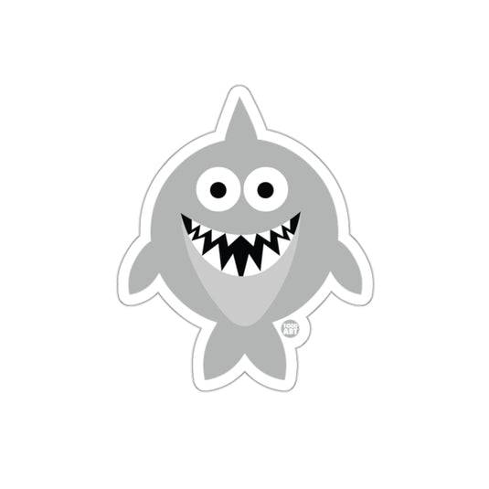 Smiling Shark Cartoon with Big Teeth Sticker Product