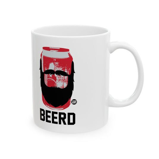 Beerd Beer Mug, Funny Beer Beard Mug, Funny Beer Drinker Coffee Mug