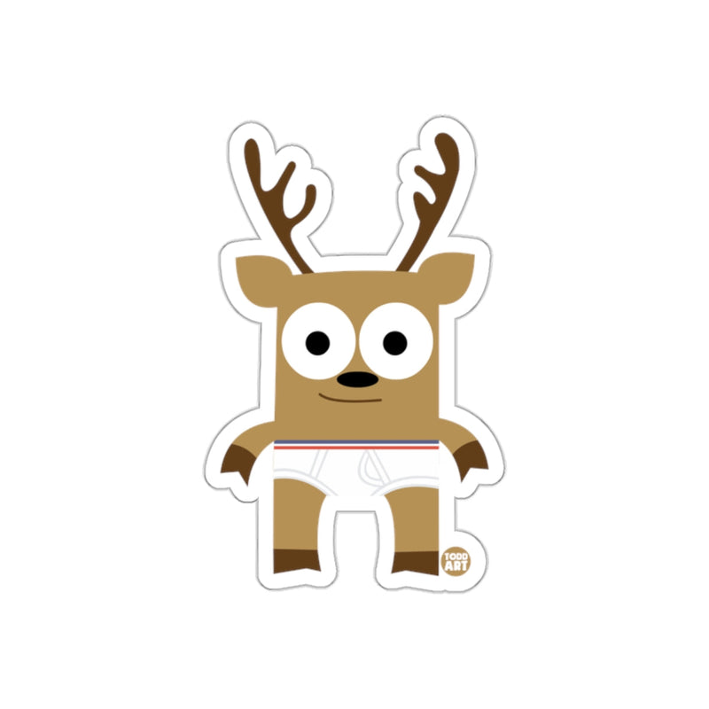 Load image into Gallery viewer, Cute Reindeer Cartoon Character in White Underwear Sticker
