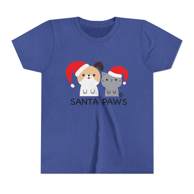 Load image into Gallery viewer, Santa Paws Kids Christmas Tee, Cute Dog and Cat Holiday Children&#39;s Shirt, Santa Dog and Cat Xmas Tee Kids
