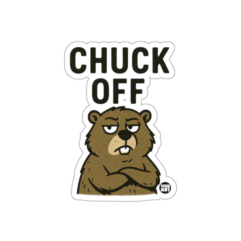 Load image into Gallery viewer, Chuck Off Bear Sticker with Funny Bear Graphic
