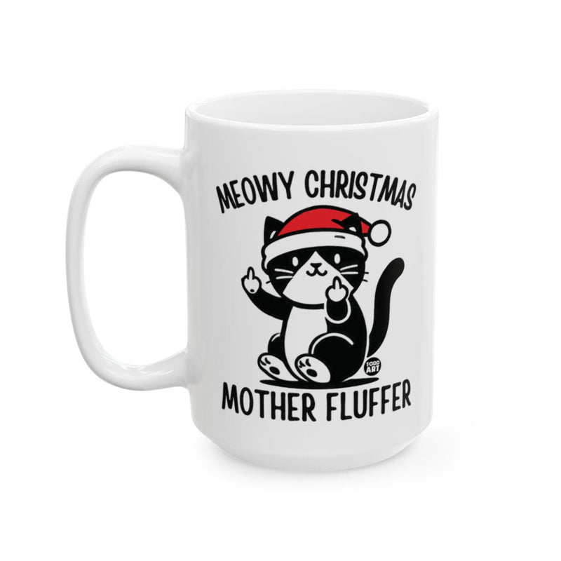 Load image into Gallery viewer, Meowy Christmas Mother Fluffer Funny Cat Mug Gift
