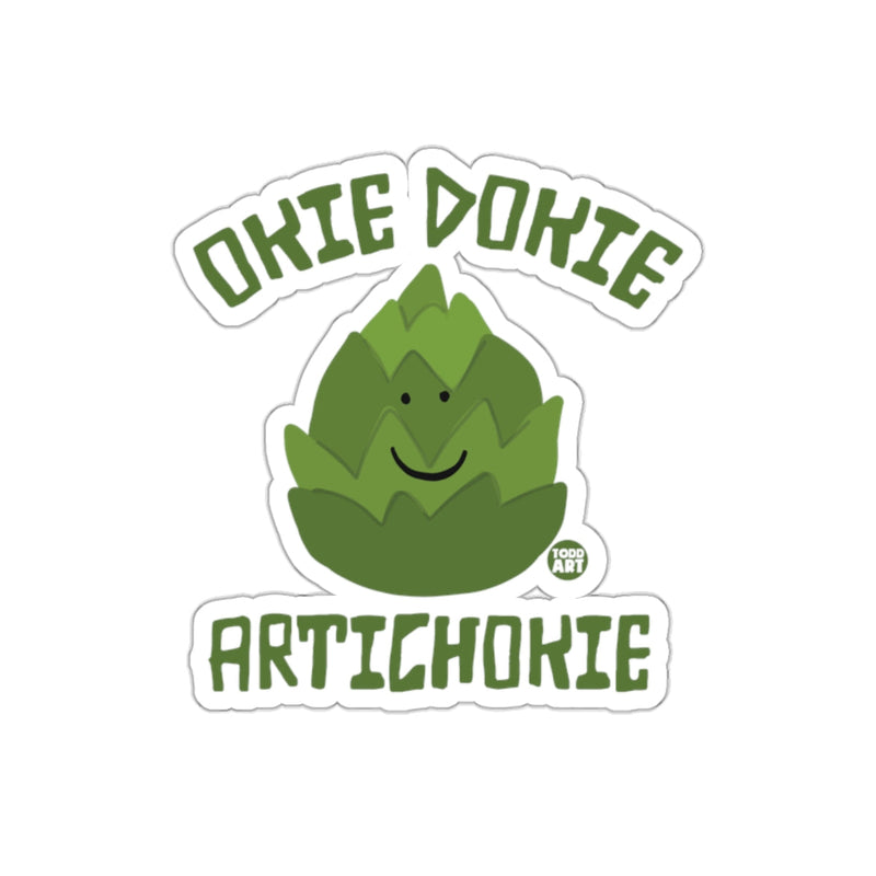 Load image into Gallery viewer, Okie Dokie Artichokie Smiling Character Sticker
