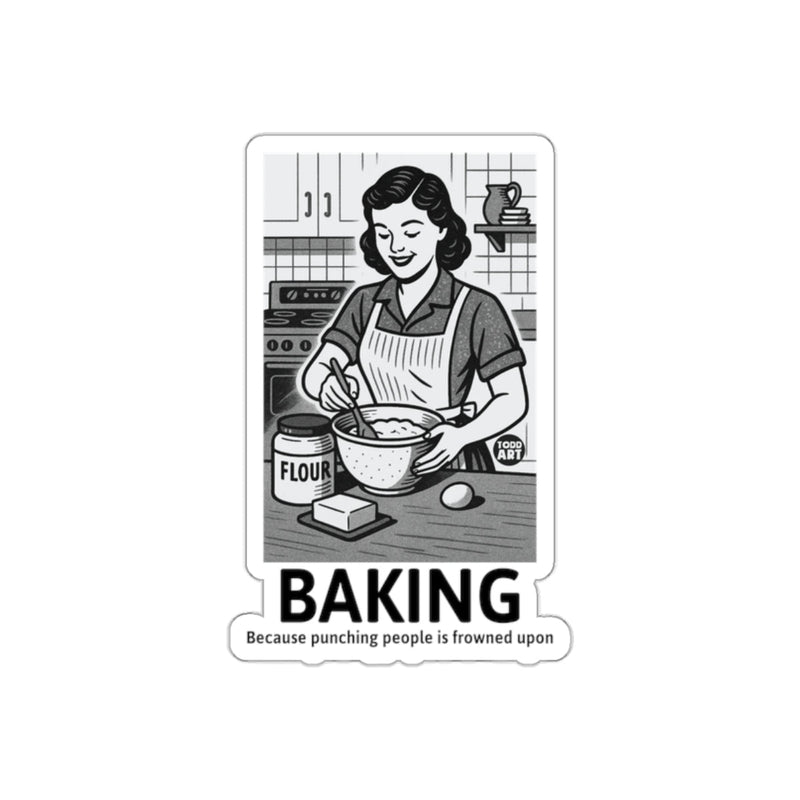 Load image into Gallery viewer, Baking Because Punching People Is Frowned Upon sticker
