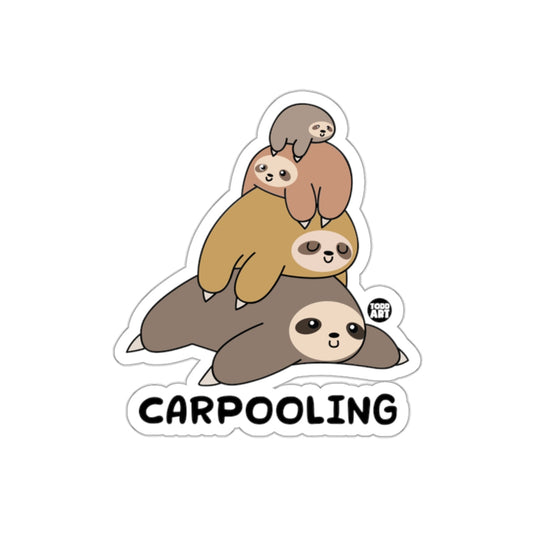 Sloth Carpooling Todd Art Three Cute Sloths Stacked sticker