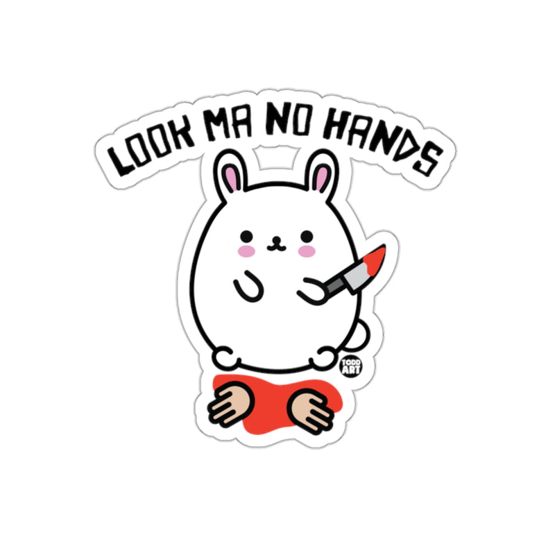 Load image into Gallery viewer, Look Ma No Hands Cute Bunny Drawing Art Sticker
