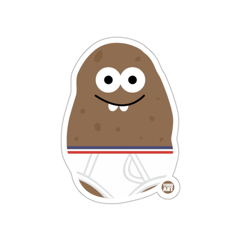 Load image into Gallery viewer, Cheerful Cartoon Potato with Underwear Sticker
