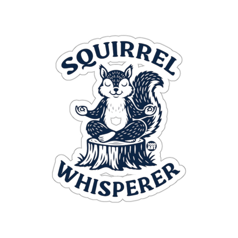 Load image into Gallery viewer, Meditating Squirrel Whisperer Logo Cute Design sticker
