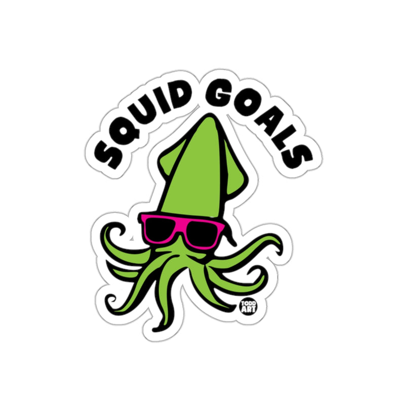 Load image into Gallery viewer, Squid Goals Sticker Fun and Quirky Ocean Theme Sticker
