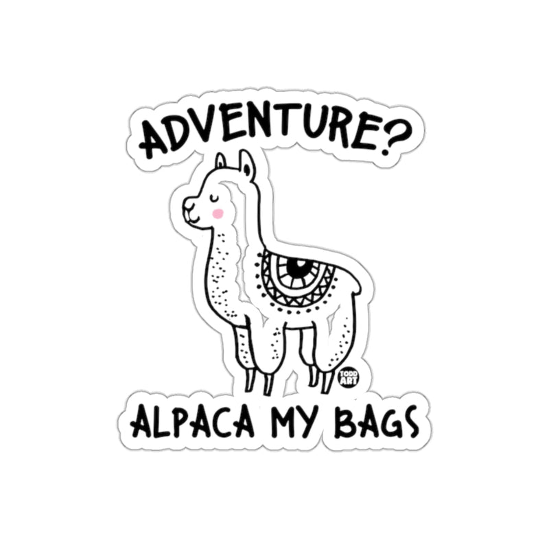 Load image into Gallery viewer, Adventure Alpaca My Bags Sticker Fun Travel Decor
