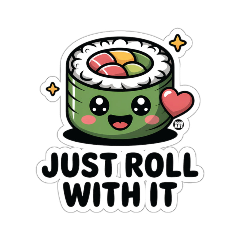 Load image into Gallery viewer, Cute Kawaii Sushi Just Roll With It Food Design 
