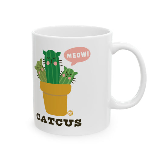 Catcus Coffee Mug, Funny Cat Cactus Mug, Cat Lover Coffee Mug Gift