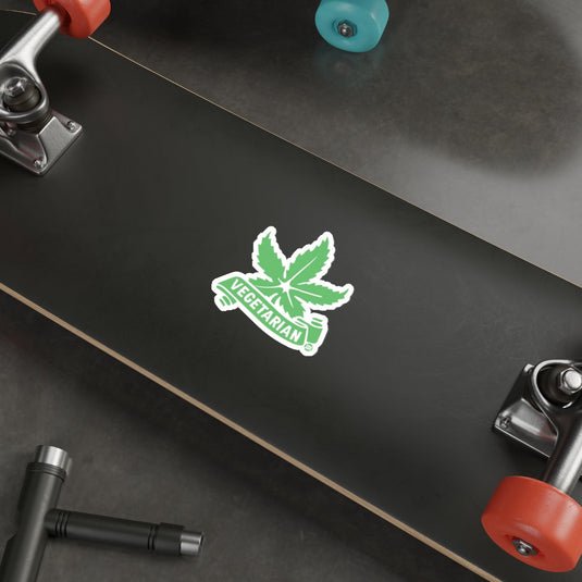 Cannabis Leaf Vegetarian Text Banner Sticker product