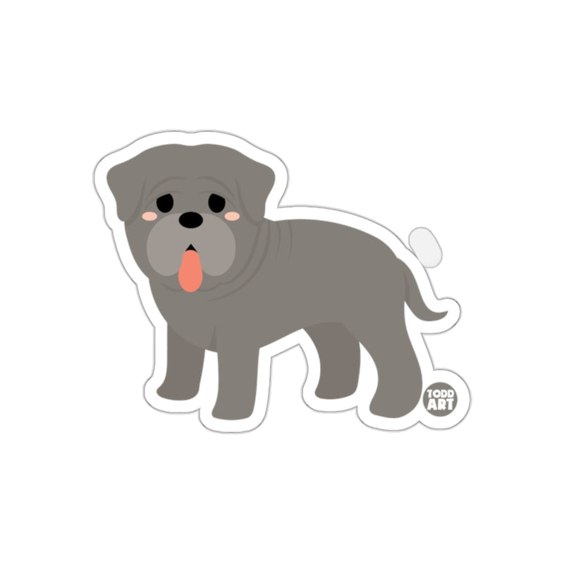 Load image into Gallery viewer, Cute Grey Dog Sticker with Tongue Out Art Design
