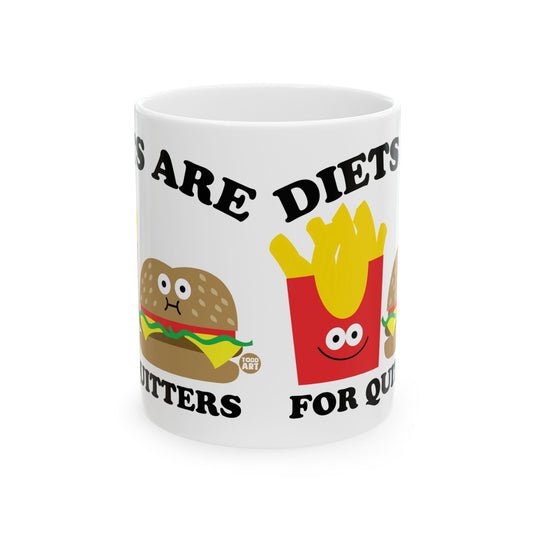 Diets For Quitters Mug, Funny Mugs for Him, Sarcastic Mens Mug, Funny Coffee Mug Men