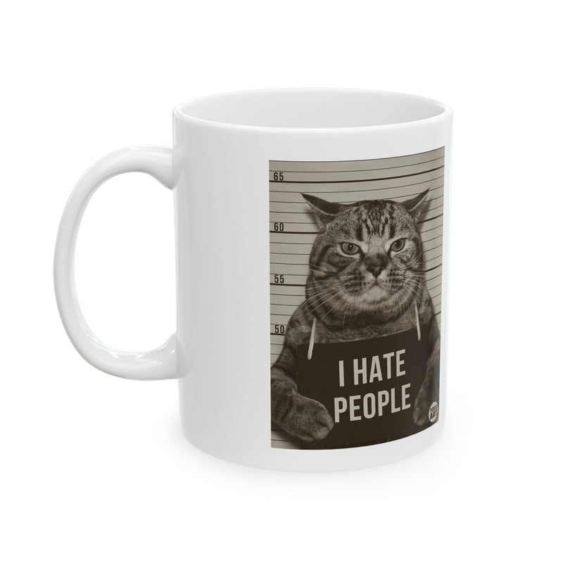 Load image into Gallery viewer, I Hate People Cat Mug, Funny Mugs for Him, Sarcastic Mens Mug, Funny Coffee Mug Men
