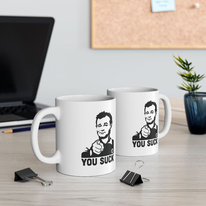 Load image into Gallery viewer, Humorous You Suck Office Desk Mug with Funny Print
