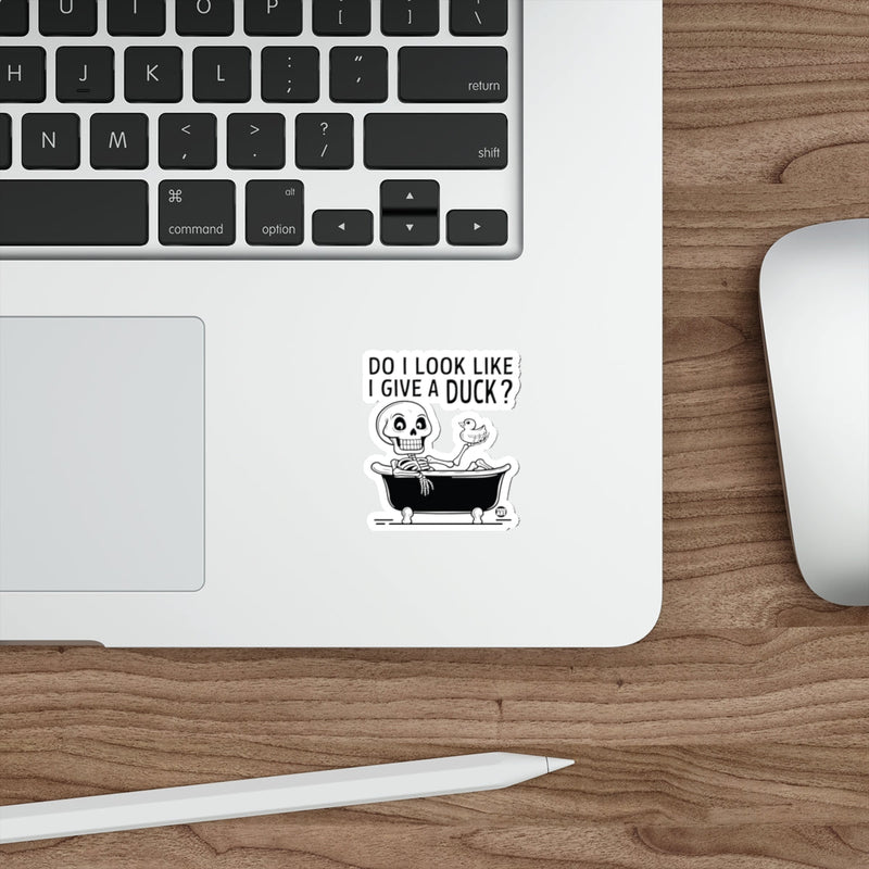 Load image into Gallery viewer, DO I LOOK LIKE I GIVE A DUCK skeleton sticker 
