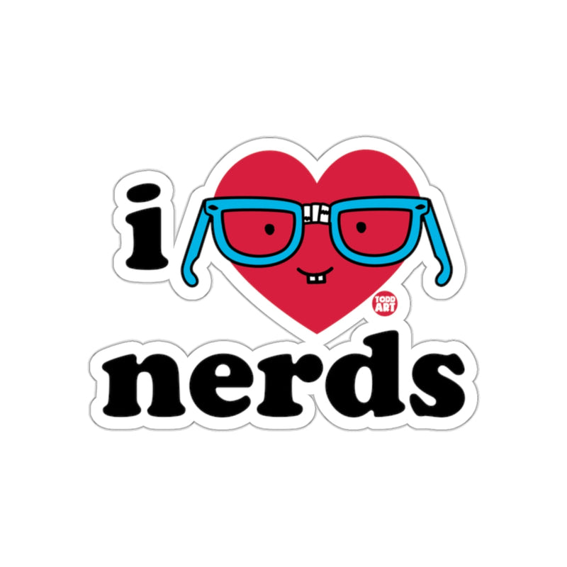 Load image into Gallery viewer, I Heart Nerds Cute Glasses Red Heart Nerdy Sticker
