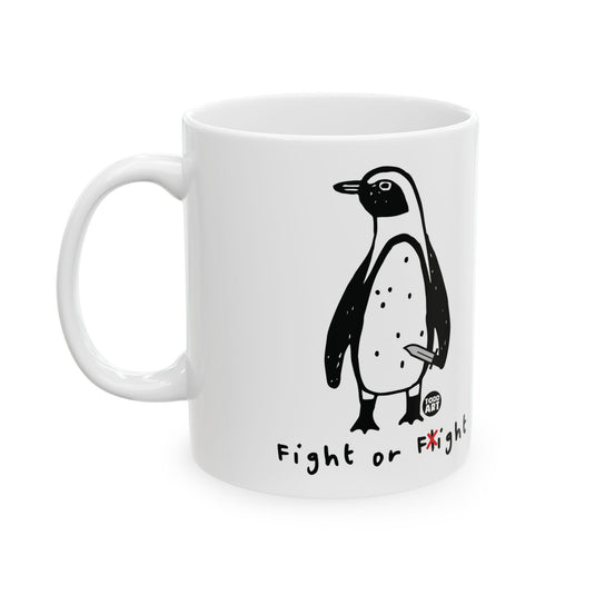 Fight Fight Penguin Mug, Baker Mug Adult Humor