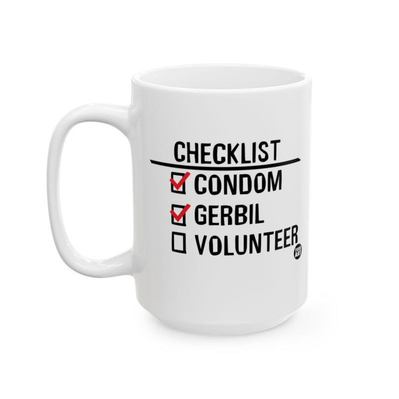 Load image into Gallery viewer, Checklist Condom Gerbil Volunteer Mug
