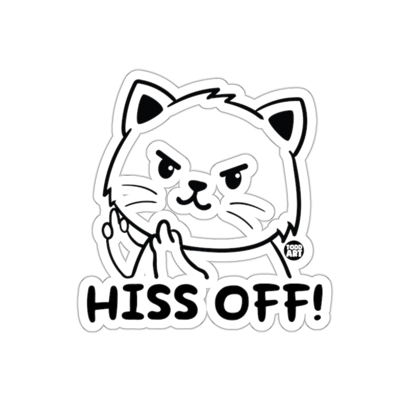Load image into Gallery viewer, Hiss Off Funny Cat Sticker With Attitude Sticker

