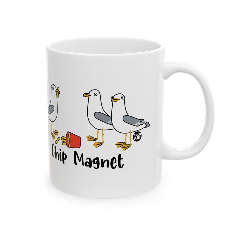 Load image into Gallery viewer, Chip Magnet Seagull Mug, Funny Fries Mug, Funny Seagull Mug
