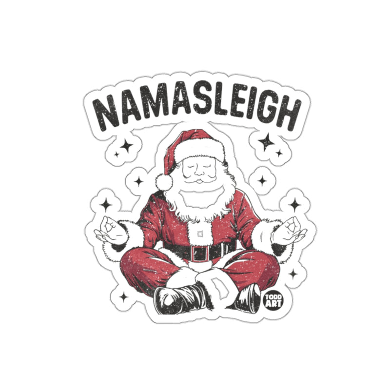 Load image into Gallery viewer, Namasleigh Santa Meditating Funny Christmas Sticker
