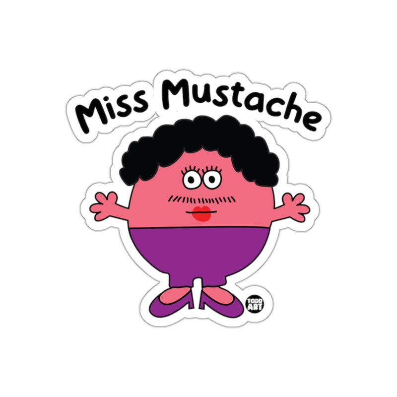Load image into Gallery viewer, Miss Mustache Character Sticker Fun Cartoon Decal
