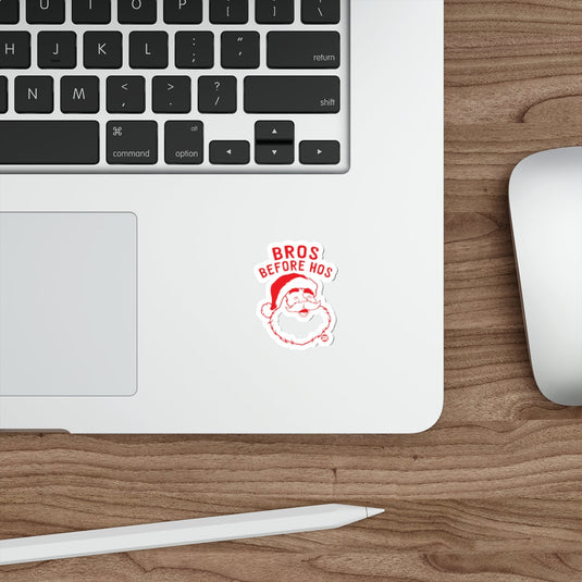 Funny Bros Before Hos Santa Sticker for Laptops and More