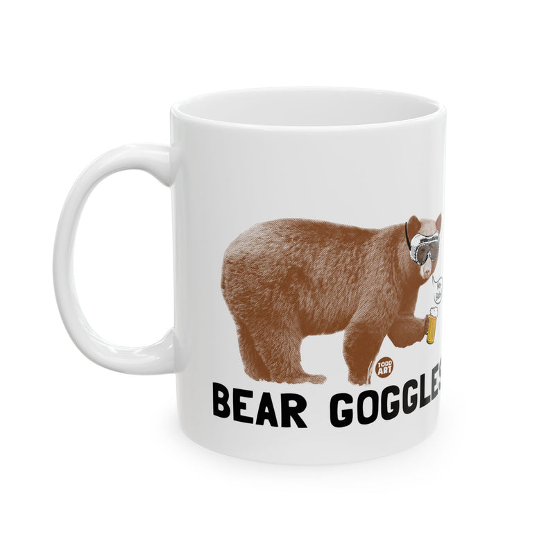 Load image into Gallery viewer, Bear Goggles Mug, Funny Beer Googles Mug, Beer Drinking Bear Mug
