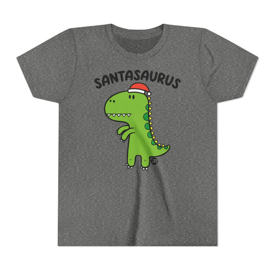 Santasaurus Kids Christmas Tee, Cute Dinosaur Santa Children's Shirt, Funny Santa Xmas Tee Kids