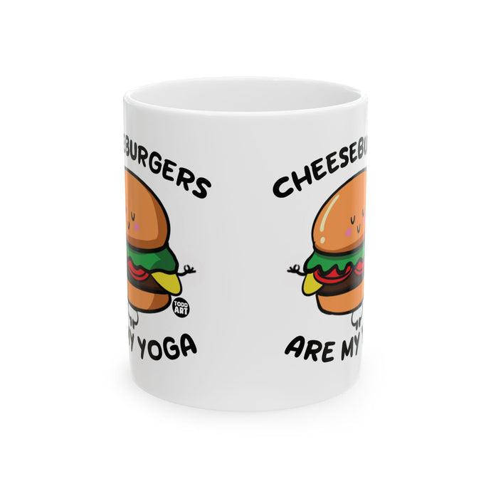 Cheeseburgers Are My Yoga Coffee Mug, Cheeseburger Lover Coffee Mug