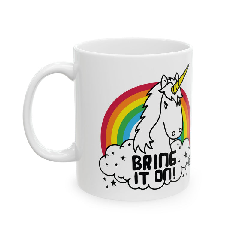 Load image into Gallery viewer, Bring It On Unicorn Coffee Mug, Bring It Mug, Unicorn Mug
