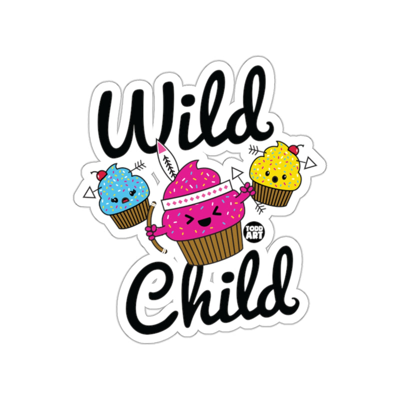 Load image into Gallery viewer, Wild Child Sticker With Colorful Cupcake Art
