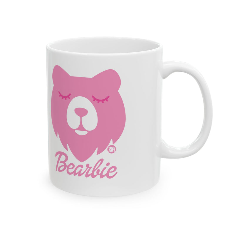 Load image into Gallery viewer, Bearbie Pink Bear Mug, Funny Bear Mug, Bear Barbie Meme Mug
