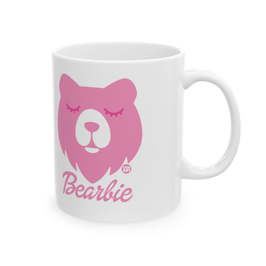 Bearbie Pink Bear Mug, Funny Bear Mug, Bear Barbie Meme Mug