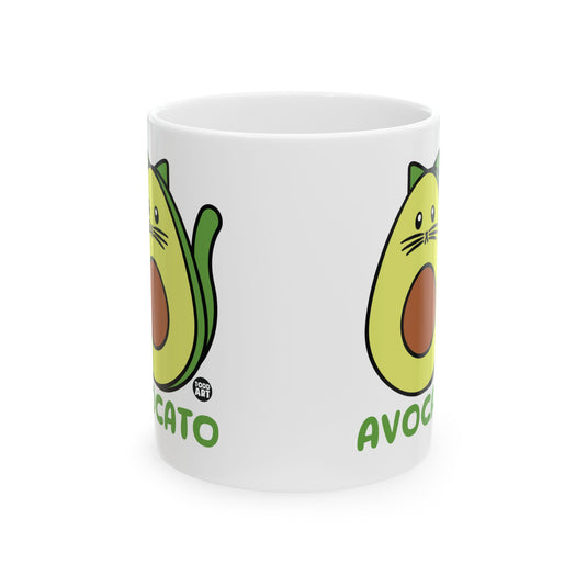 Avocato Coffee Mug, Funny Avocado Mug, Cute Avocado Cat Mug