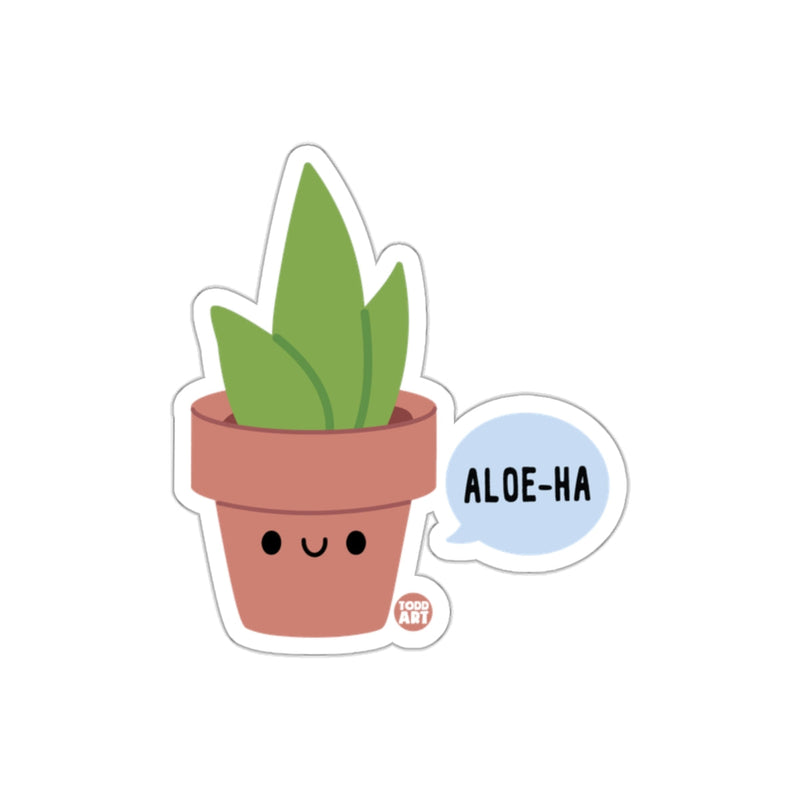 Load image into Gallery viewer, Aloe Ha Happy Plant Puns Aloe Vera Funny Plant sticker
