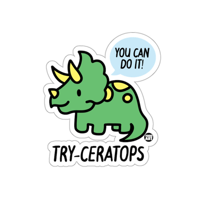 Load image into Gallery viewer, Motivational Try-Ceratops Sticker for Decoration

