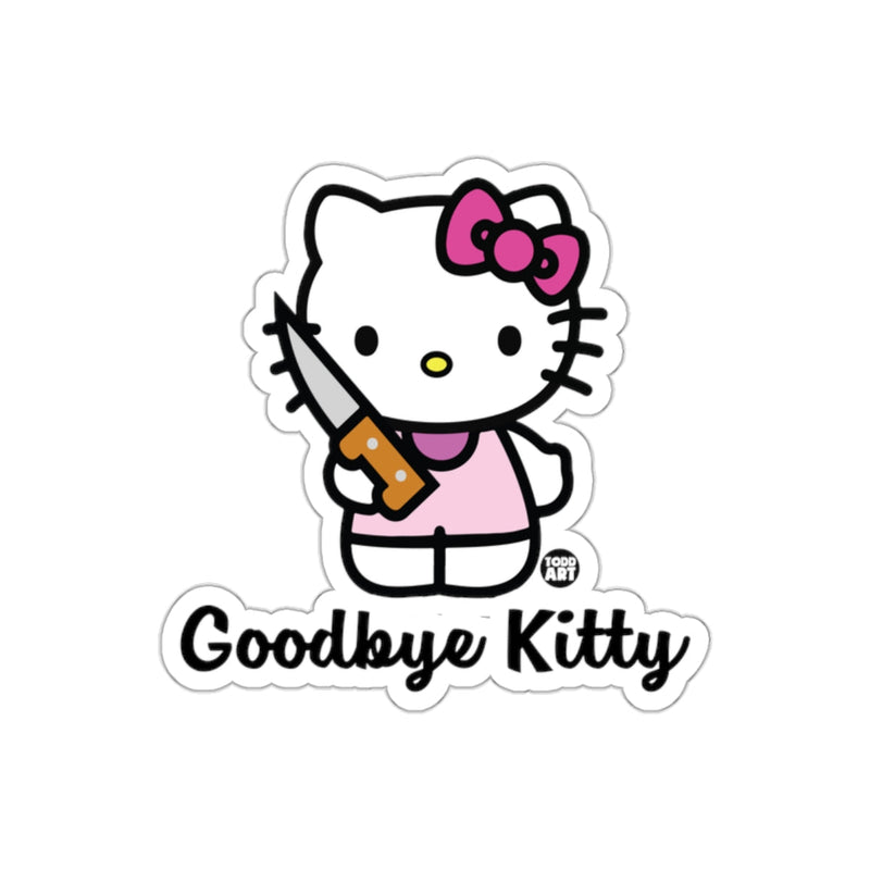 Load image into Gallery viewer, Goodbye Kitty Funny Illustration Art Design sticker
