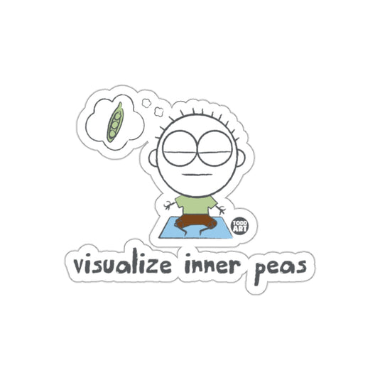 Visualize Inner Peas Meditation Humorous Sticker