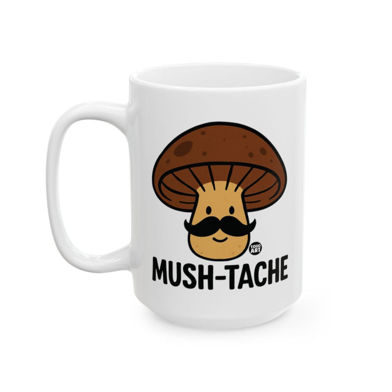 Load image into Gallery viewer, Mush-Tache Coffee Mug with Funny Mushroom Design
