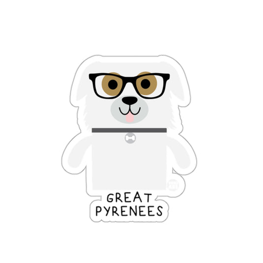Cute Great Pyrenees Dog With Glasses Sticker