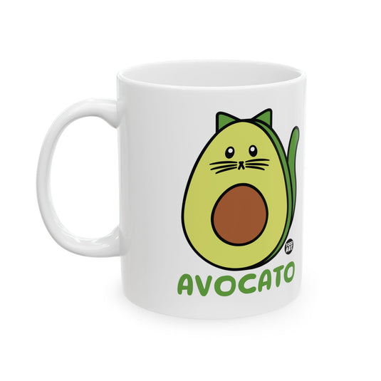 Avocato Coffee Mug, Funny Avocado Mug, Cute Avocado Cat Mug