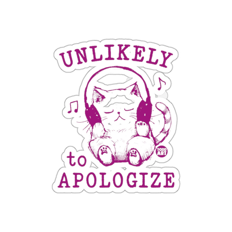 Load image into Gallery viewer, Unlikely To Apologize Cute Cat With Headphones Sticker

