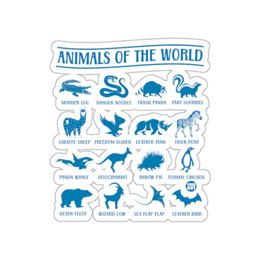 Fun Animals of the World Sticker Sheet for Kids