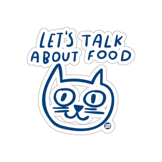 Let's Talk About Food Cartoon Cat Sticker