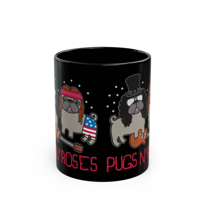 Load image into Gallery viewer, Pugs N Roses Mug, Funny Mugs for Him, Sarcastic Mens Mug, Funny Coffee Mug Men
